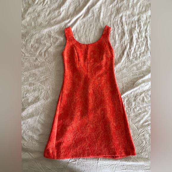 Orange Brocade What Goes Around Comes Around for Anthropologie Dress size 4 - Picture 11 of 11